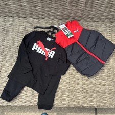 New Puma Kids, Black And Red Three-Piece Vest Set Size XX Small   3/4