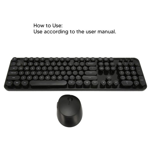 Wireless Keyboard And Mouse Combo 2.4G Wireless Easy Operate Retro Punk Ke MPF - Afbeelding 15 van 22
