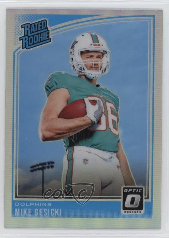 2018 Donruss Optic Rated Rookie Holo Prizm Mike Gesicki #187 Rookie RC 1ew5