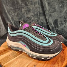 Nike Air Max 97 Sneakers Unisex Kids Black Teal Fuchsia US 5.5Y Air Cushion
