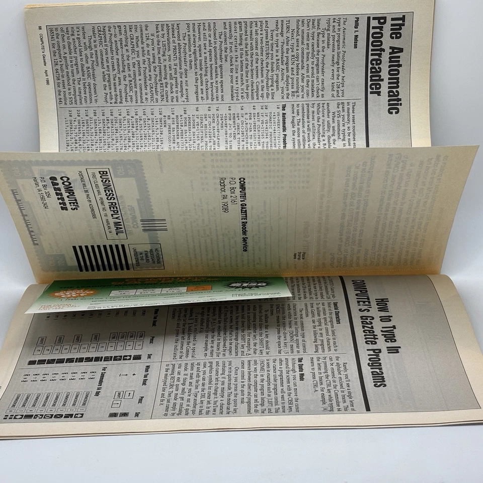 Compute!'s Gazette для журнала Commodore 64/128 апрель 1990 с регистрационной карточкой - Изображение 3 из 4