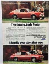 1973 Ford Pinto Runabout Red Original Print Ad Retro 1970s