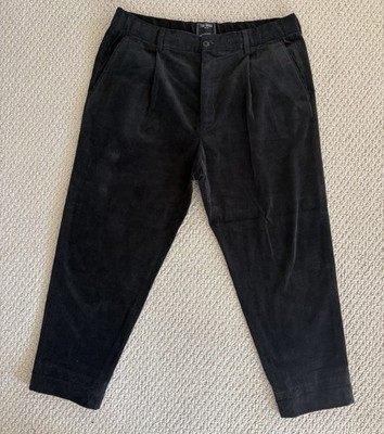 Todd Snyder Men s Corduroy Pleated Trousers Black Size M With Draw String