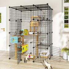 Cat Cage Enclosures DIY Cat Playpen Detachable Metal Wire Kennels Crate Exercise