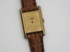 Seiko Tank Watch Women 17mm Gold Dial Gold Tone Rectangle 1400-5039 New Battery