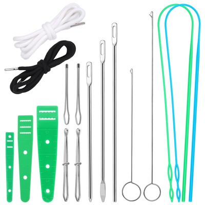 Fedmut Drawstring Threader Tool Set 16PCS with Loop Turner, Bodkin Sewing To...