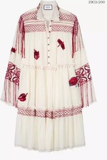 ZARA BNWT 2022. ECRU RED EMBROIDERED MIDI BOHO LIMITED EDITION. S2903/200 £289.