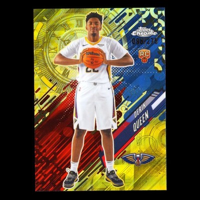 Derik Queen RC 2025-26 Topps Chrome Go Time Yellow Rookie Pelicans 098/275