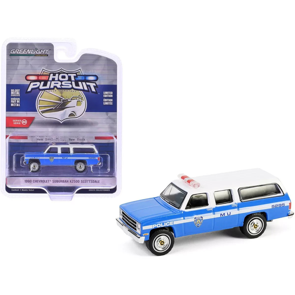 Greenlight 1:64 Hot Pursuit 1990 Chevrolet Suburban K2500 Scottsdale - New