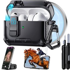 for AirPods Pro 3 Case, Safety Lock Case with Phone Stand Auto-Open Lid for...