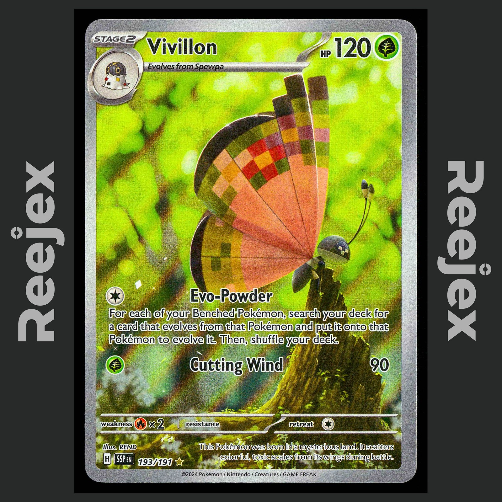 Vivillon - 193/191 - Illustration Rare - Surging Sparks - Pokemon - NM/M