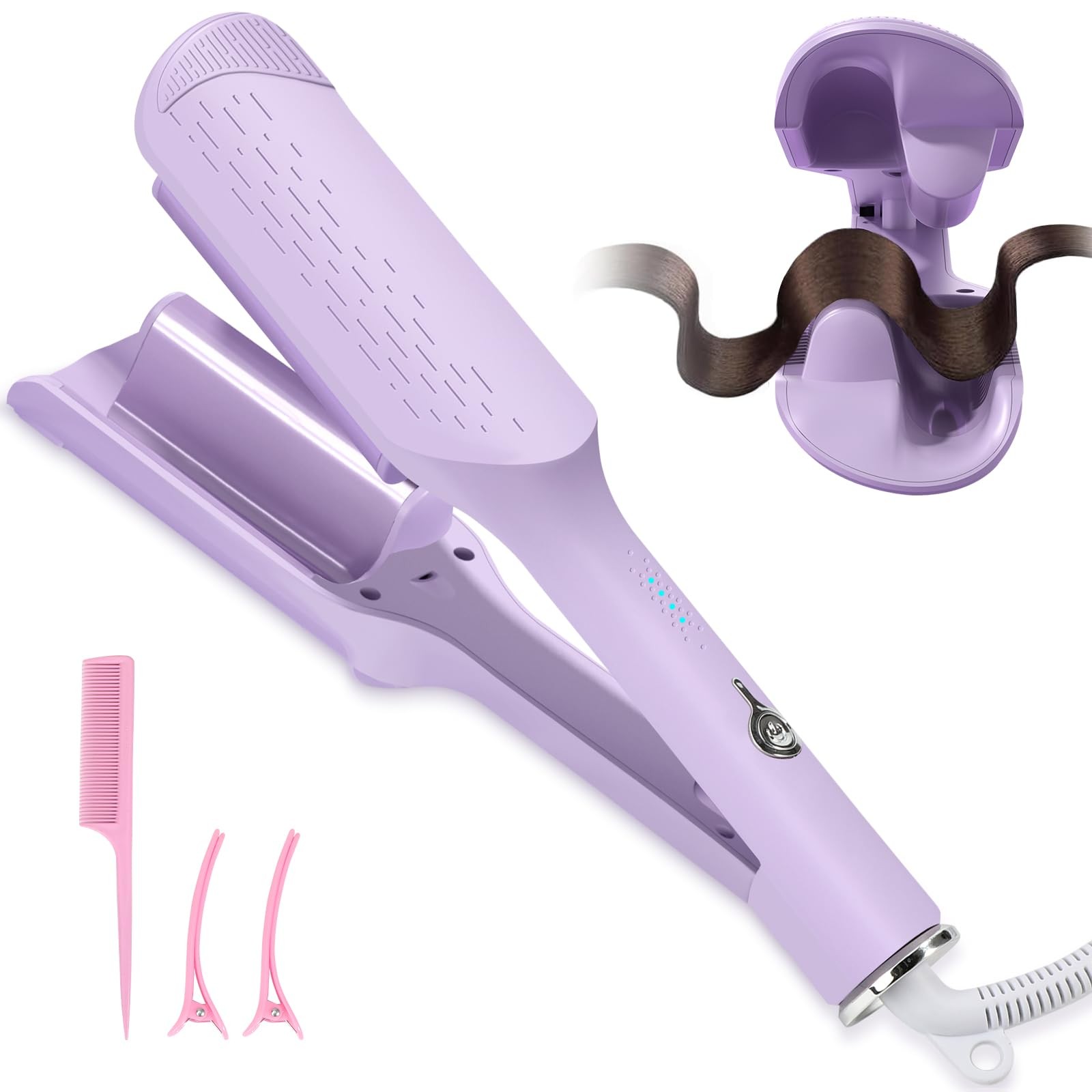 1.25 Inch Rovy Wave Curling Iron with Anti-Slip Grip for Wavy & Crimped Styles-image