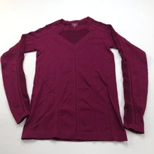 Athleta Oxygen Mesh Small Burgundy Womens Athleisure Pullover Top 529445