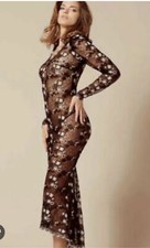 Rare Agent Provocateur Magdalena Dress Black and White Lace Long Size 3