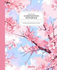 Japanese Cherry Blossom Composition Notebook Wide Ruled: Cute Notebook For Schoo