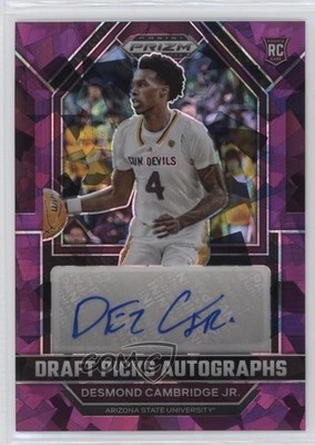 2023-24 Panini Prizm Draft Picks Purple Ice 47/99 Desmond Cambridge Jr Auto 0v2h