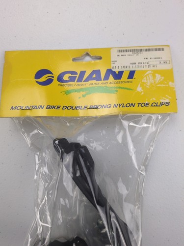 Giant Mountain Bike Double Prong Nylon Toe Clips Strap Set New NOS Cycling Parts - Picture 2 of 9