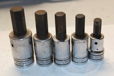 Snap-on 5 Pc 12 Drive Sae Hex Bit Standard Socket Driver Set 38-58 Usa