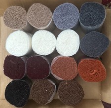 15 Vtg Pre-cut Rug Yarn Rolls Latch Hook Craft Brown Gray White Burgundy Black