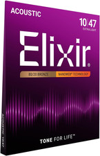 Elixir Strings, Acoustic Guitar Strings, 80/20 Bronze with NANOWEB Technology, L