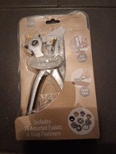 New Crafty Punch Pliers & 75 assorted Eyelets & snap fasteners. sealed.
