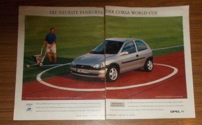 Seltene Werbung OPEL CORSA WORLD CUP - Die neueste Fankurve 1998