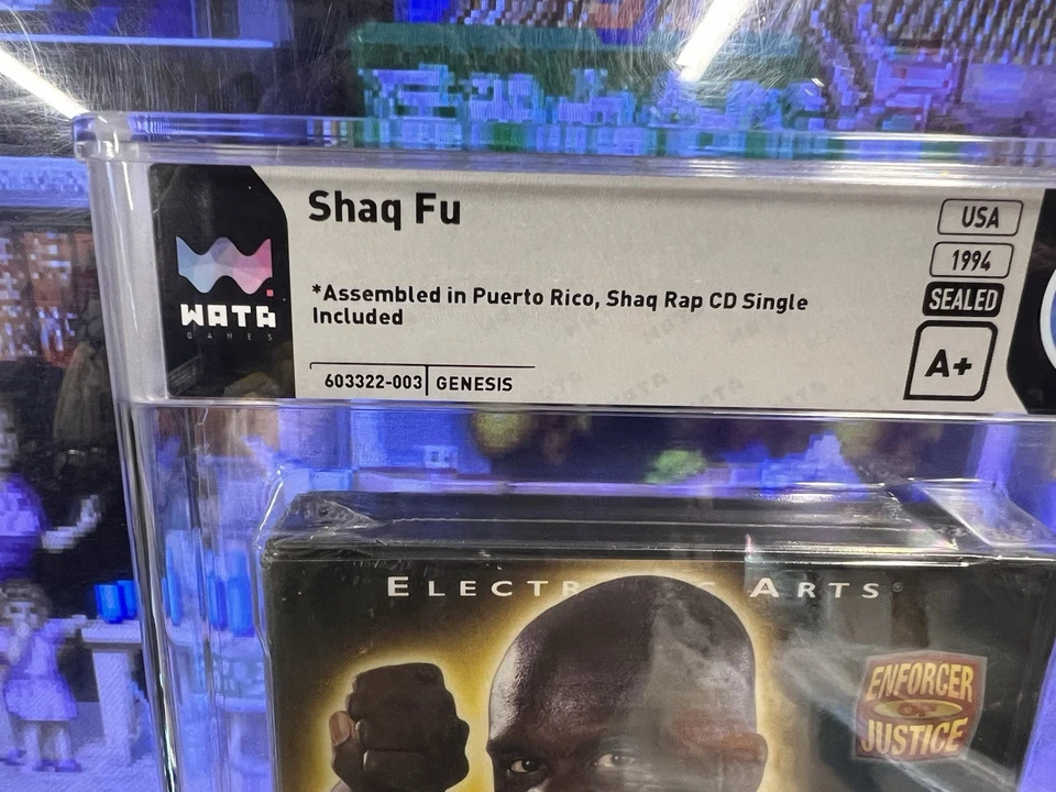 1994 Sega Genesis Shaq Fu Graded WATA 9.6 A+ Sealed w/ Shaq Rap CD BRAND NEW - Image 2 of 4