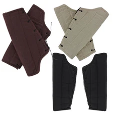 Medieval Padded Greaves Armor Ecru Black Brown | LARP Cosplay Reenactment Legs