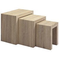 Oak Effect Nest Of 3 Piece Coffee End Lamp Side Table Set Oak Effect Nest Of 3 Piece Coffee End Lamp Side Table Set