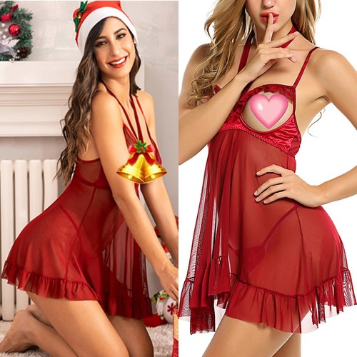 Women's Sexy Lingerie Sleepwear Babydoll Underwear Lace Dress G-String Nightwear - Picture 5 of 31