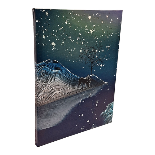 Arte da parete stampata su tela, incorniciata - paesaggio animale, 3 pannelli 12"" x 16"" ciascuno - Foto 5 di 14