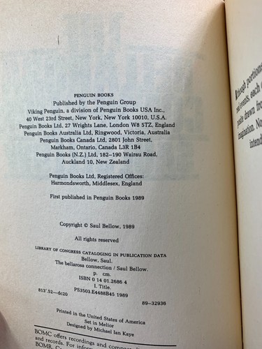 The Bellarosa Connection, by Saul Bellow SOFTCOVER (Penguin, 1989) - Bild 4 von 4