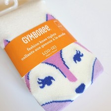Gymboree Girls Tights L 10-12 Purple Fox Face Woodland Weekend NWT Fall Winter
