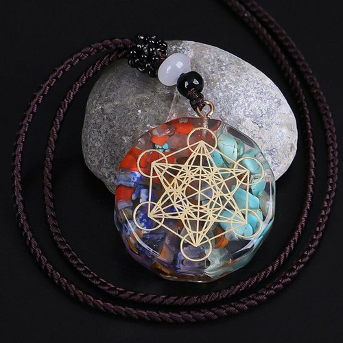 7 Chakra Natural Stone Energy Pendant Necklace Yoga Reiki Healing Amulet Lucky - Picture 8 of 26