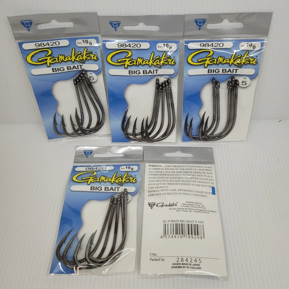 5pk Gamakatsu Big Bait Fishing Hook Size 6/0 - image 2 of 4