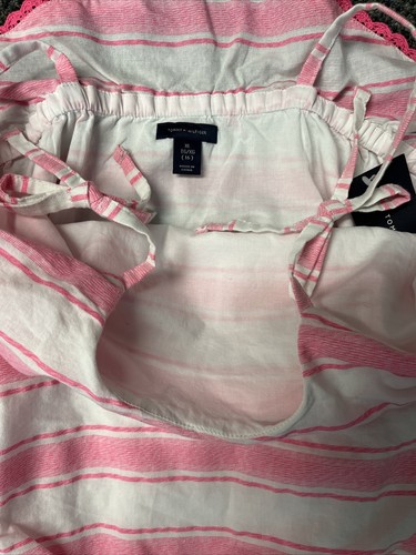 Tommy Hilfiger Girls' Striped Romper (X-Large 16, Neon Pink) - Picture 6 of 7