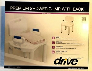 drive medical premium series bath bench with back and arms