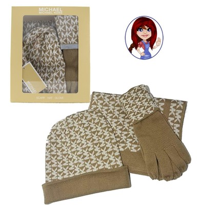 mk gloves and scarf