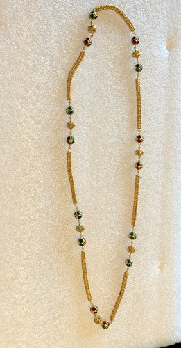 22K YELLOW GOLD box shaped chain with 