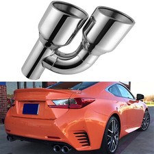 For Lexus RC200T RC350 RC300 Dual Wall Exhaust Tip Slant Cut 2.5" In Quad 4" Out