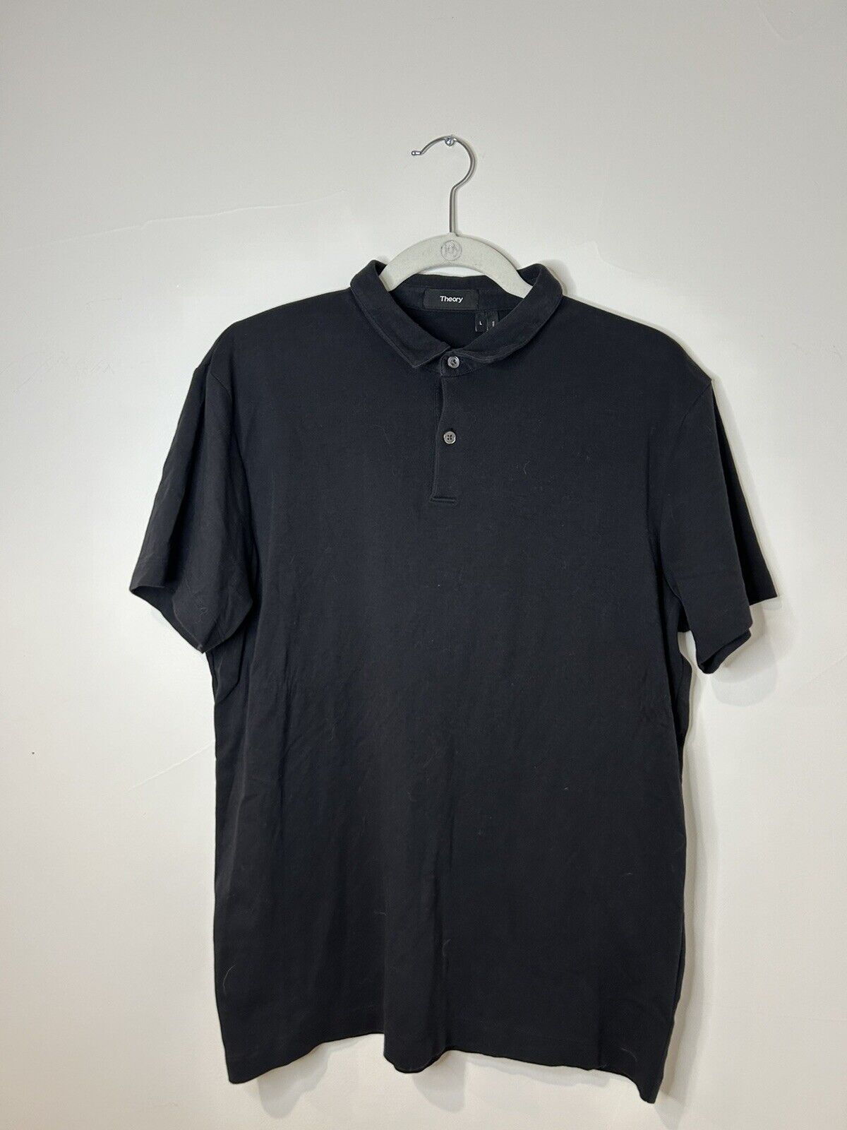 Theory Men's Short Sleeve Polo Shirt Black Large - image 2