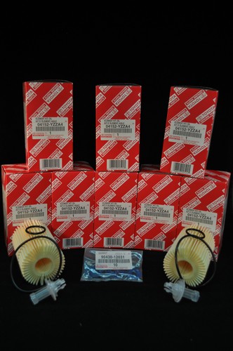 04152-YZZA4, Qty 10, Toyota / Lexus Oil Filters With Drain Plug Gaskets