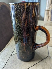 Hand blown Tortoise Shell Glass Pitcher  With Heavy Gold Flecking & Dark...