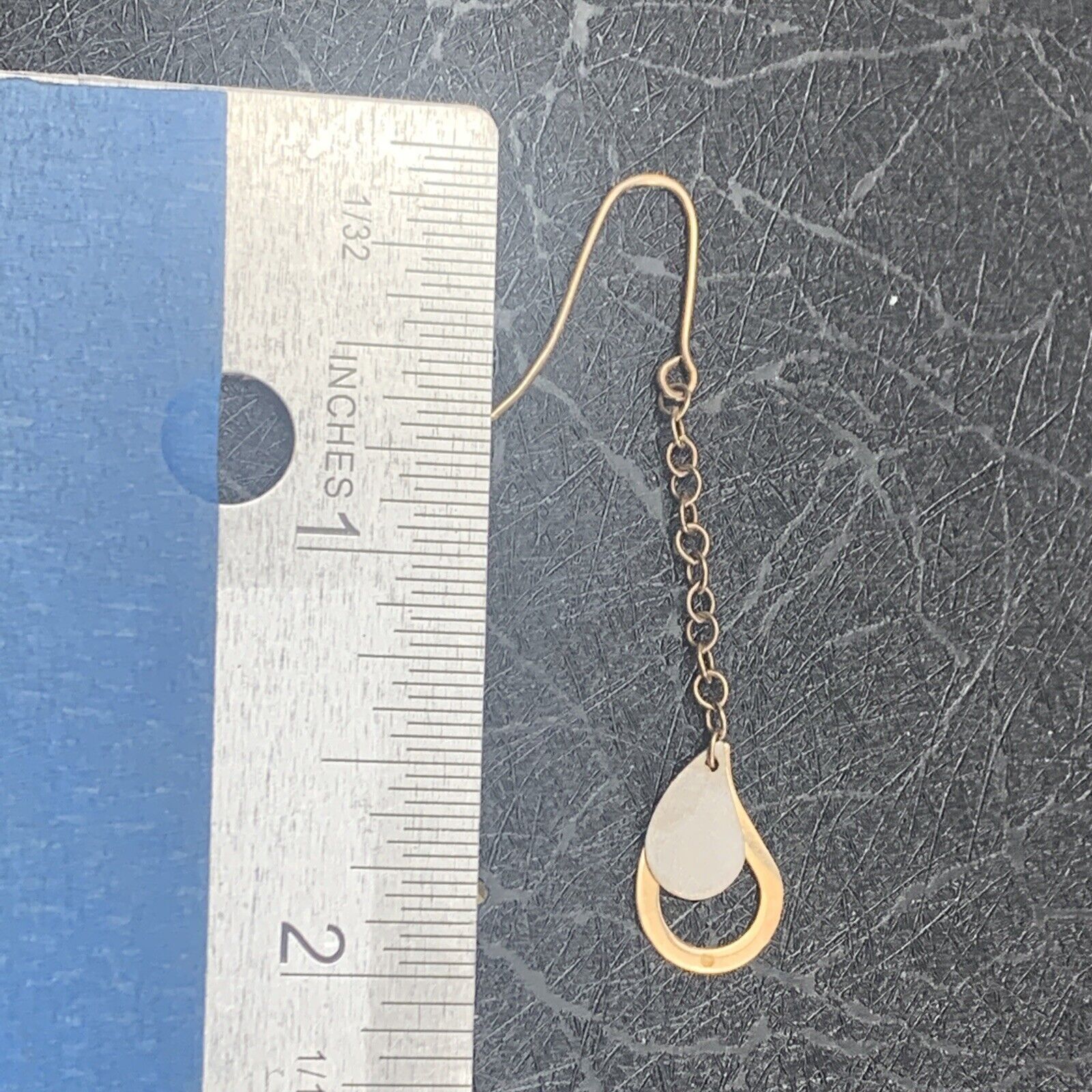 14K Solid Yellow Gold Chain Threader Drop Dangle … - image 6