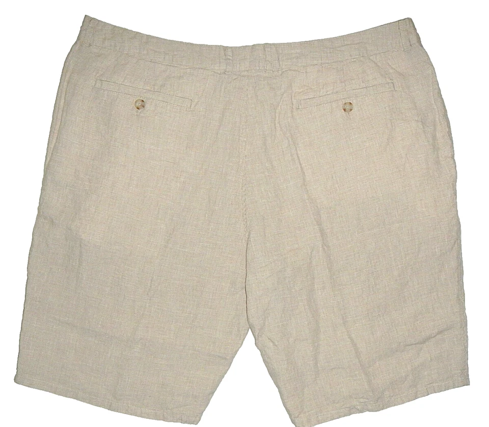 Pantalones Cortos Para Hombre 40 Toscano Pata de Gallo Lino Beige $110 Nuevo Sin Etiquetas Foto 3 de 4