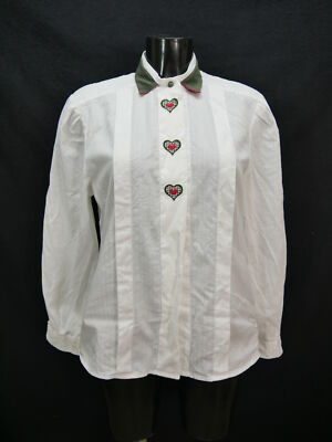 Size 36 costume blouse white blouse Perry cotton with trim and embroidery TB6028