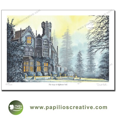 The House In Nightmare Park Pen and Wash Limited Edition A3 Print