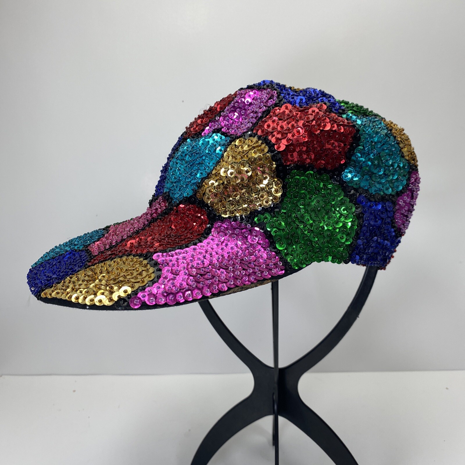 All Sequins AOP Bedazzled Baseball Cap Pebble Pat… - image 2