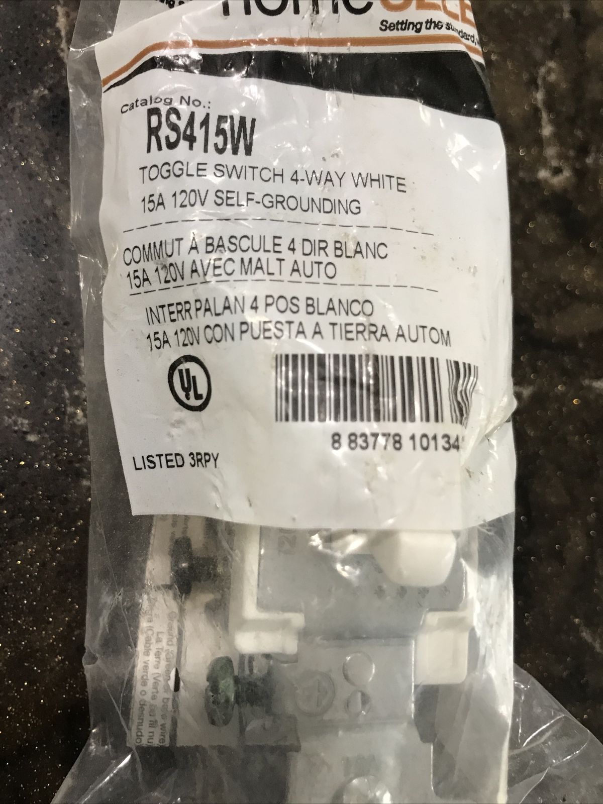 New! Hubbell RS415W Home Select Self Grounding 4 Way Toggle Switch