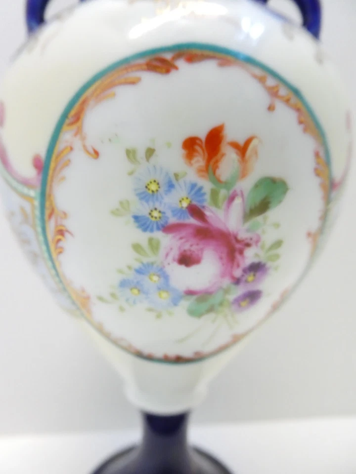 ANTIQUE JAPANESE POTTERY DECORATIVE HAND PAINTED FLORAL SHUNKO SHETO MANTLE VASE - image 4 of 4